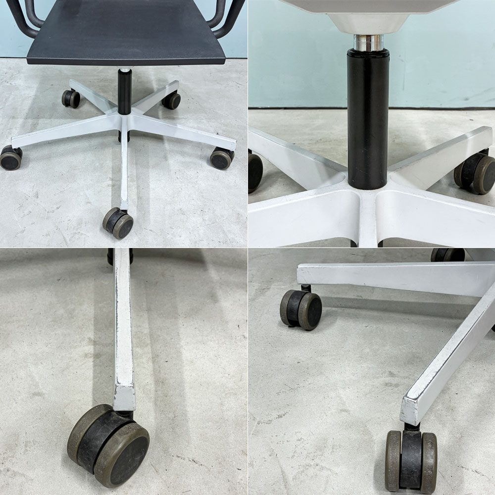 ヴィトラ vitra ゼロフォー 04. スタジオチェア アームレスト付 ブラック マールテン・ヴァン・セーヴェレン ◎