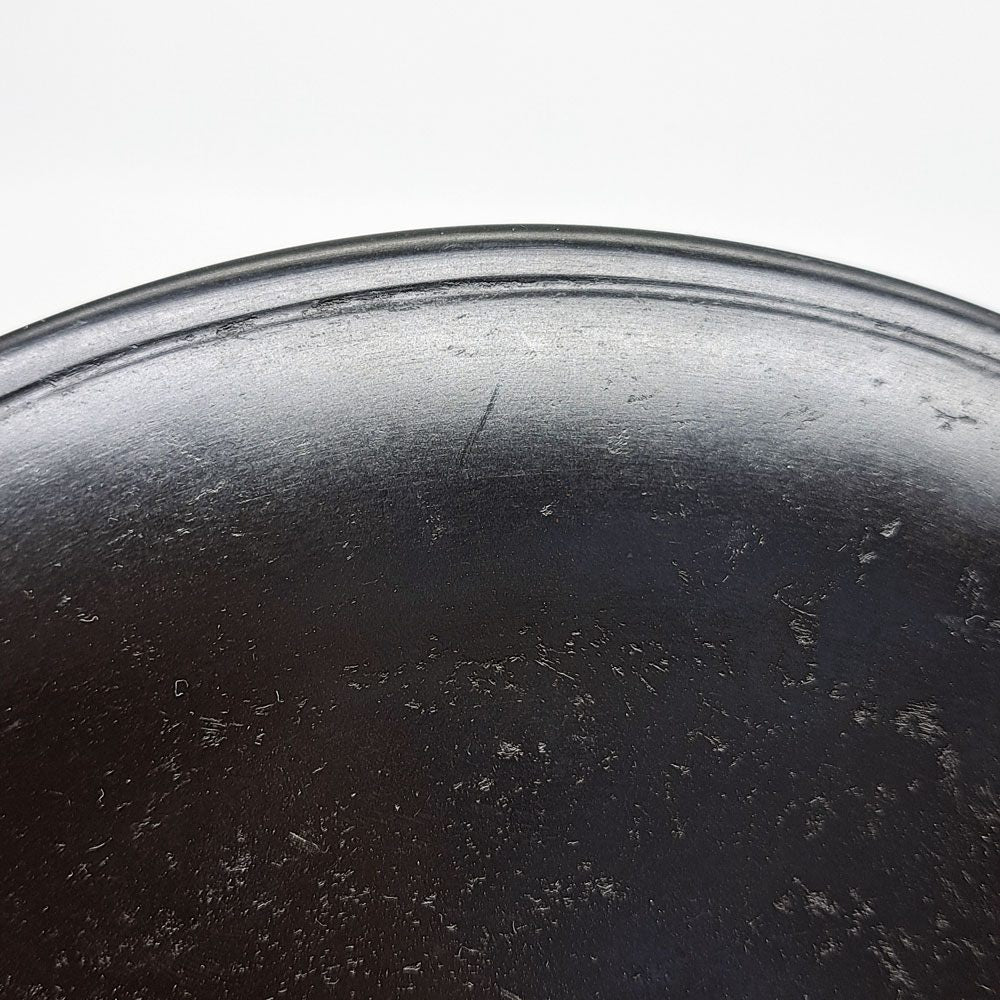 杉田明彦 リム皿 小 木製プレート Φ22cm 欅 漆器 黒 現代作家 B ●