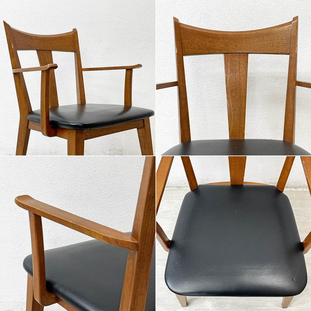 アクメファニチャー ACME Furniture カーディフ アームチェア CARDIFF ARM CHAIR ダイニングチェア アッシュ材 ビニールレザーシート ブラック A ●