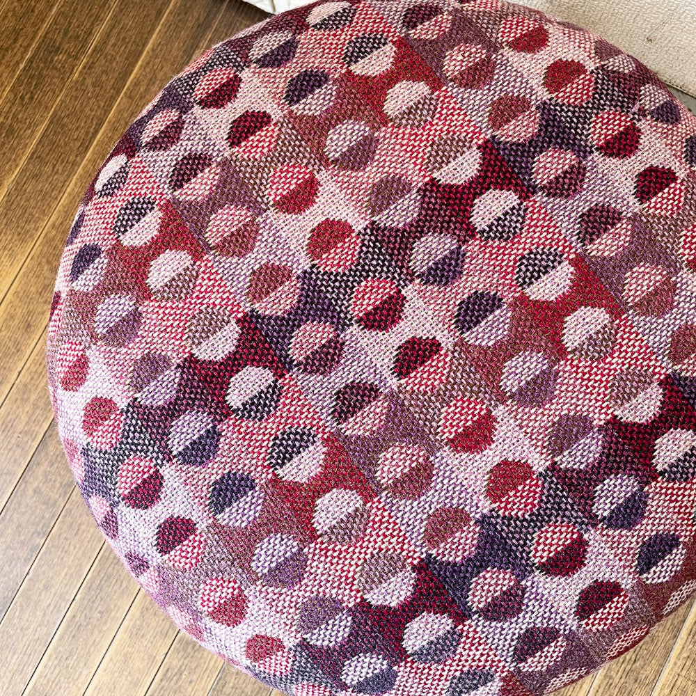 ナチュラルスタイル Natural Style フットスツール ミニスツール 足置き ラウンド ビーチ材 ウール座面 パープル系 ◎