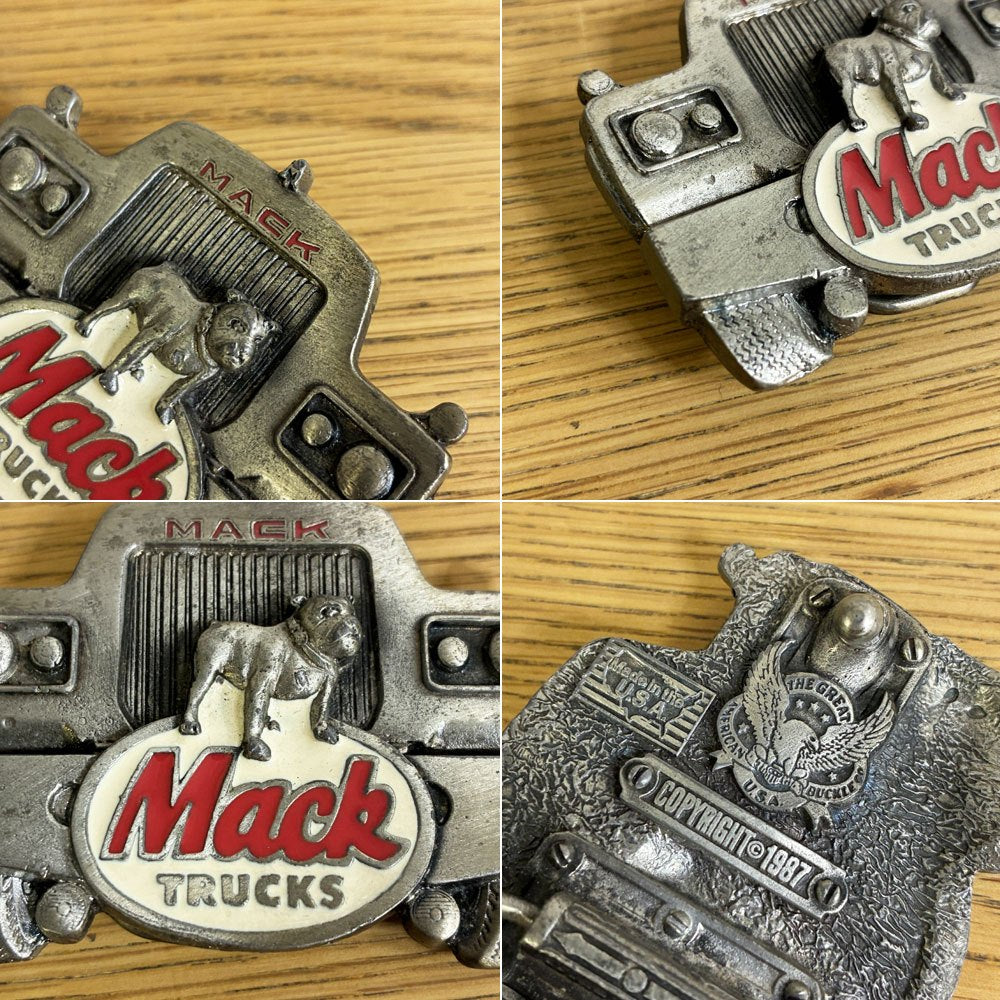 マックトラックス Mack Trucks ブルドッグ ベルトバックル グレートアメリカンバックル Great American Buckle Co. トラックフェイス 1970～1980年代 米国 USビンテージ ●