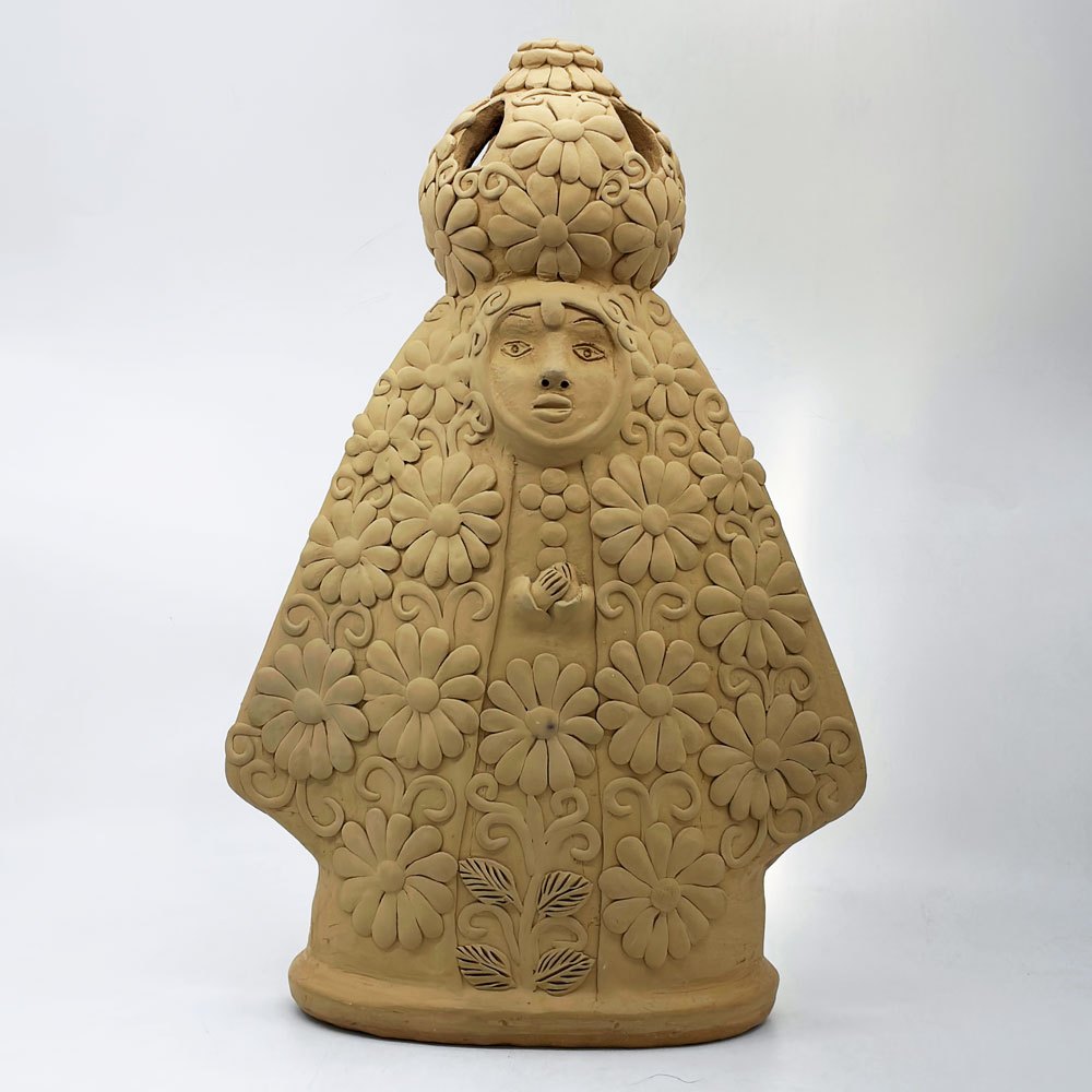 パトリシア・ゲイタン Patricia Gaytan 花模様の聖母マリア像 伝統工芸品 香炉 オブジェ メキシコ  ●