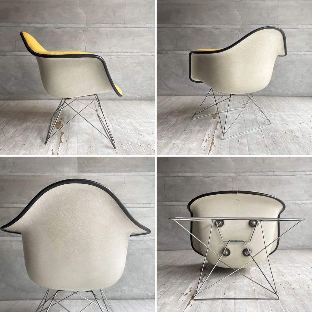 ハーマンミラー Herman Miller アームシェルチェア モダンファニチャーセールス FRP アプホルスター キャッツクレイドル イームズ ビンテージ ファブリック張り替え済み ♪