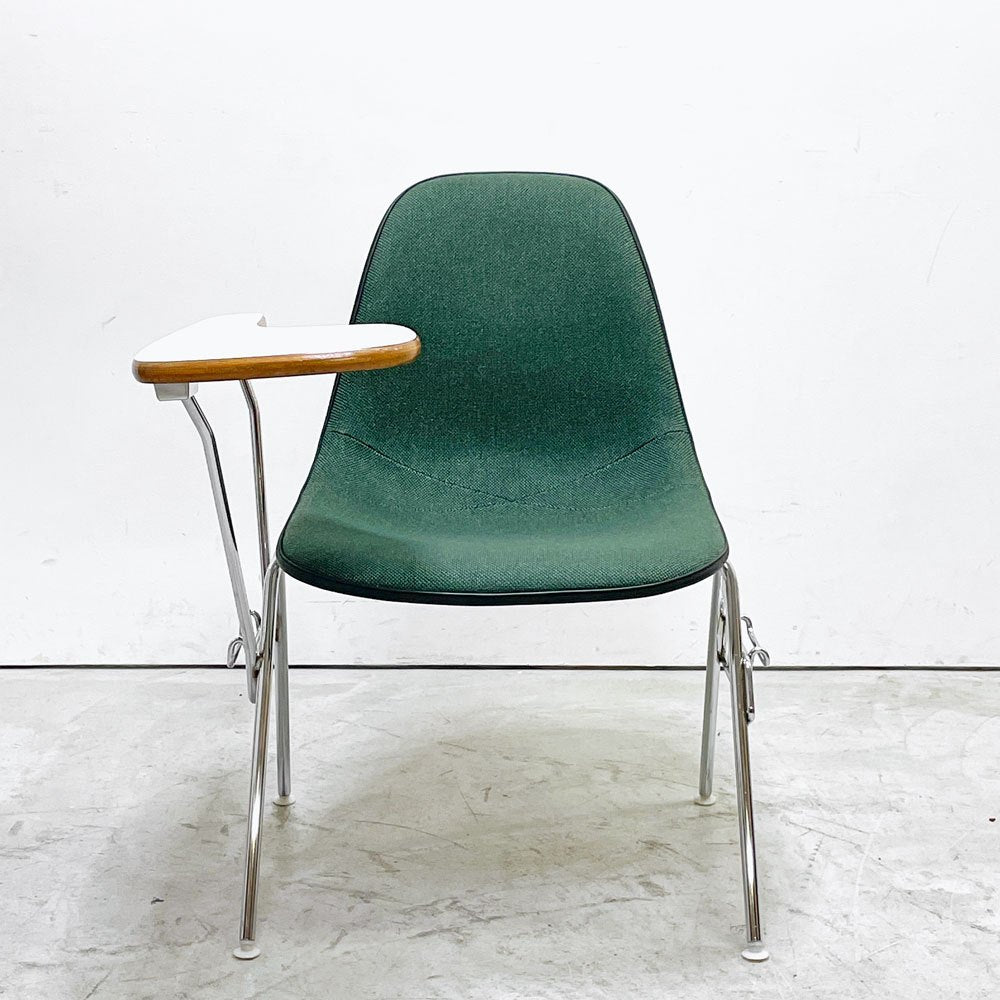 ハーマンミラー Herman Miller サイドシェルチェア セカンド 2nd ビンテージ アプホルスター スクールベース スタッキングベース 肘掛けテーブル付 イームズ ミッドセンチュリー C ●