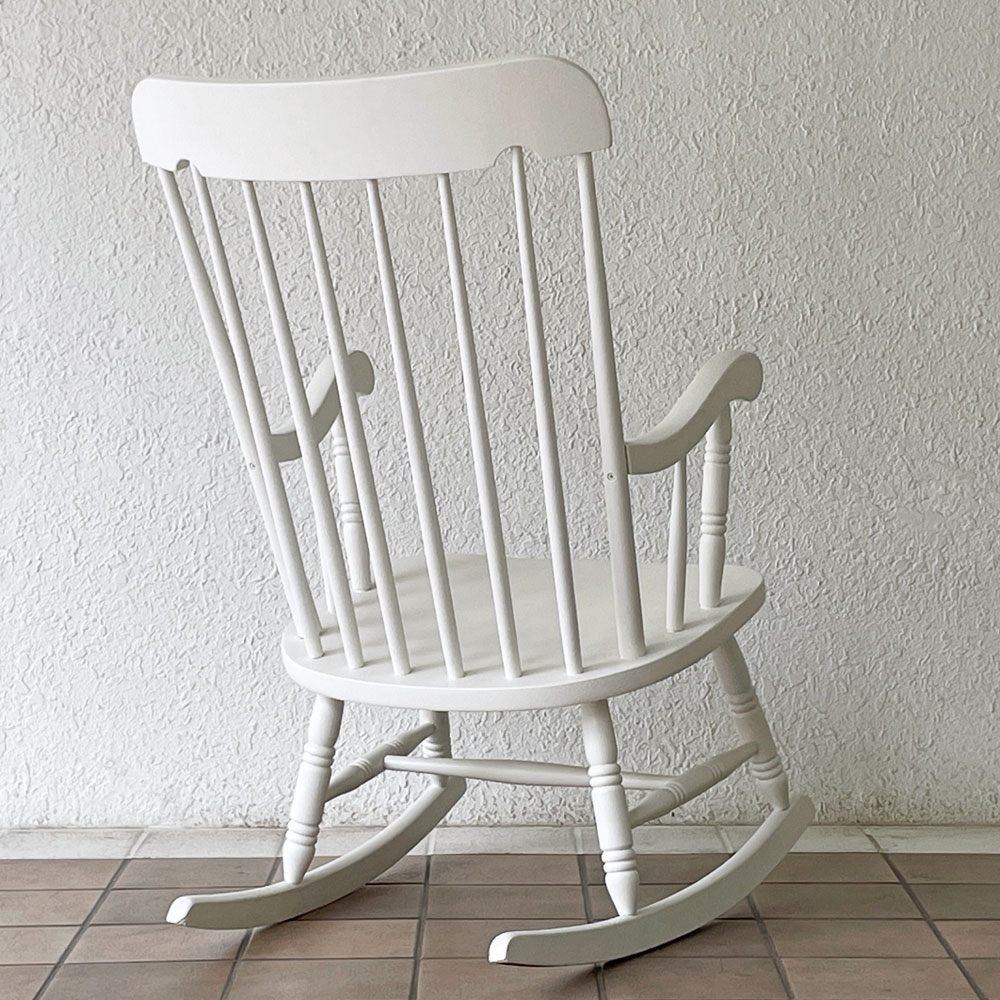 クラシカルデザイン Classical Design ロッキングチェア 揺り椅子 ホワイトペイント スポークバック ◇