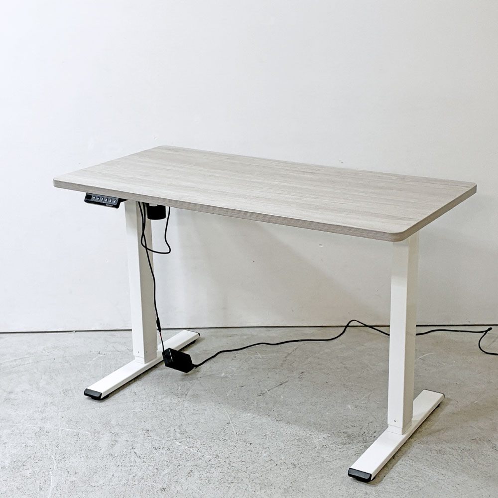 フレキシスポット Flexispot 電動式昇降デスク EF1 ワークデスク 学習机 スタンディングデスク ホワイトウッド×ホワイト W120cm ●