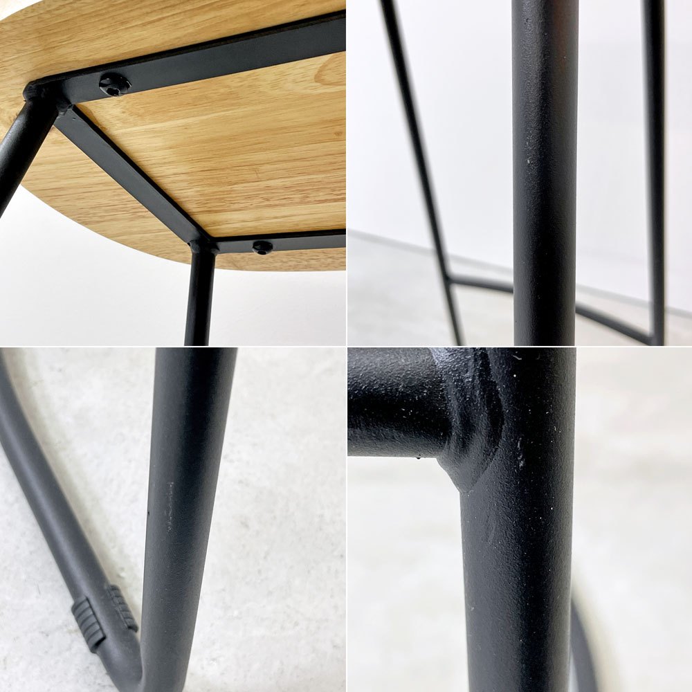 かなでもの KANADEMONO シンプルコンフォート Simple Confort ハイスツール 天然木 × スチール マットブラック ナチュラルモダン ●