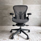ハーマンミラー Herman Miller アーロンチェア リマスタード フル装備 Bサイズ デスクチェア オフィスチェア グラファイトベース ポスチャーフィットSL ♪