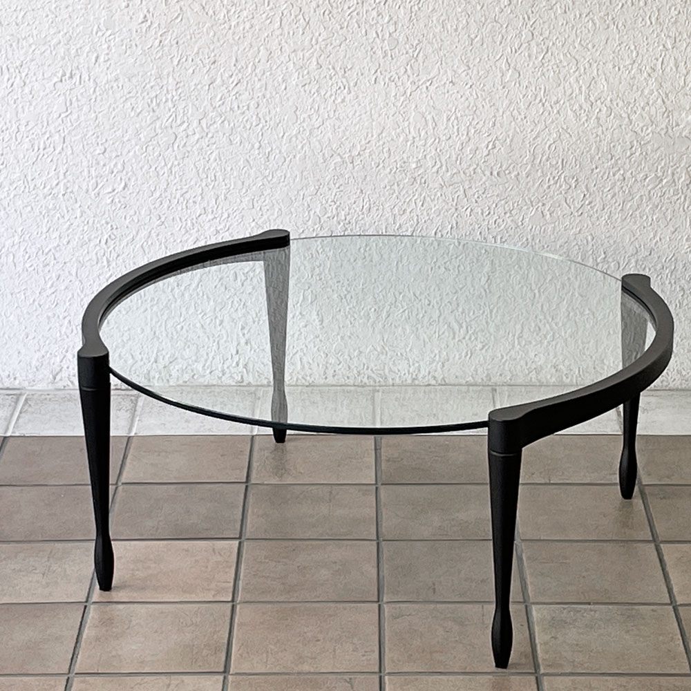 ポラダ porada ジオット GIOTTO リビングテーブル ブラックカラー マット仕上げ ガラス天板 参考価格176,000円 ACTUS取扱い ◇