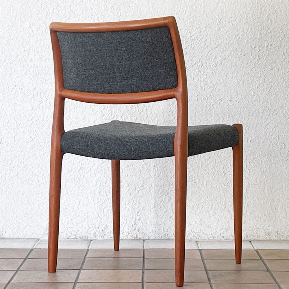 JLモラー J.L.Moller Model No.80 チーク材 ダイニングチェア ファブリック ニールス・O・モラー デンマーク 北欧家具 B ◇