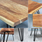 クラフト家具 Craft furniture 無垢材天板 ローテーブル ヘアピンレッグ 耳付き オーダーメイド ◎