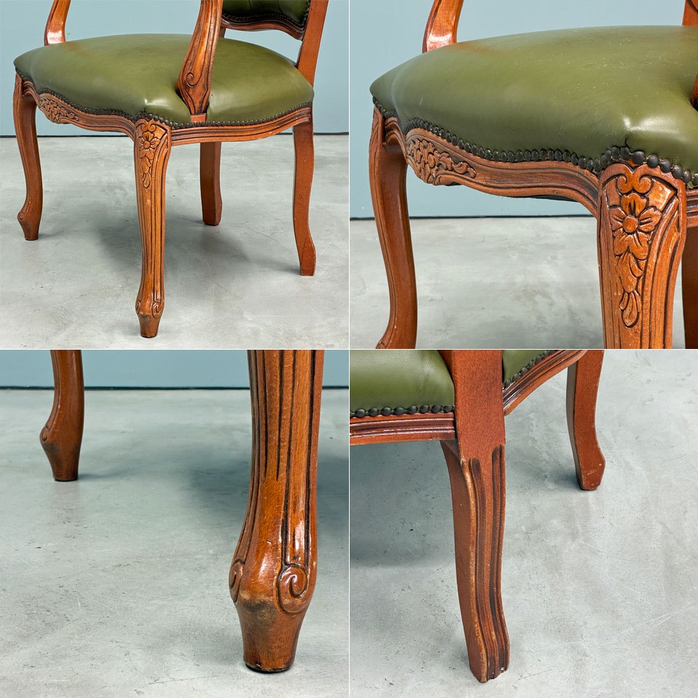 ヨーロピアンクラシカルデザイン European classical design ロココ調 猫脚 アームチェア サロンチェア イタリア製 ◎