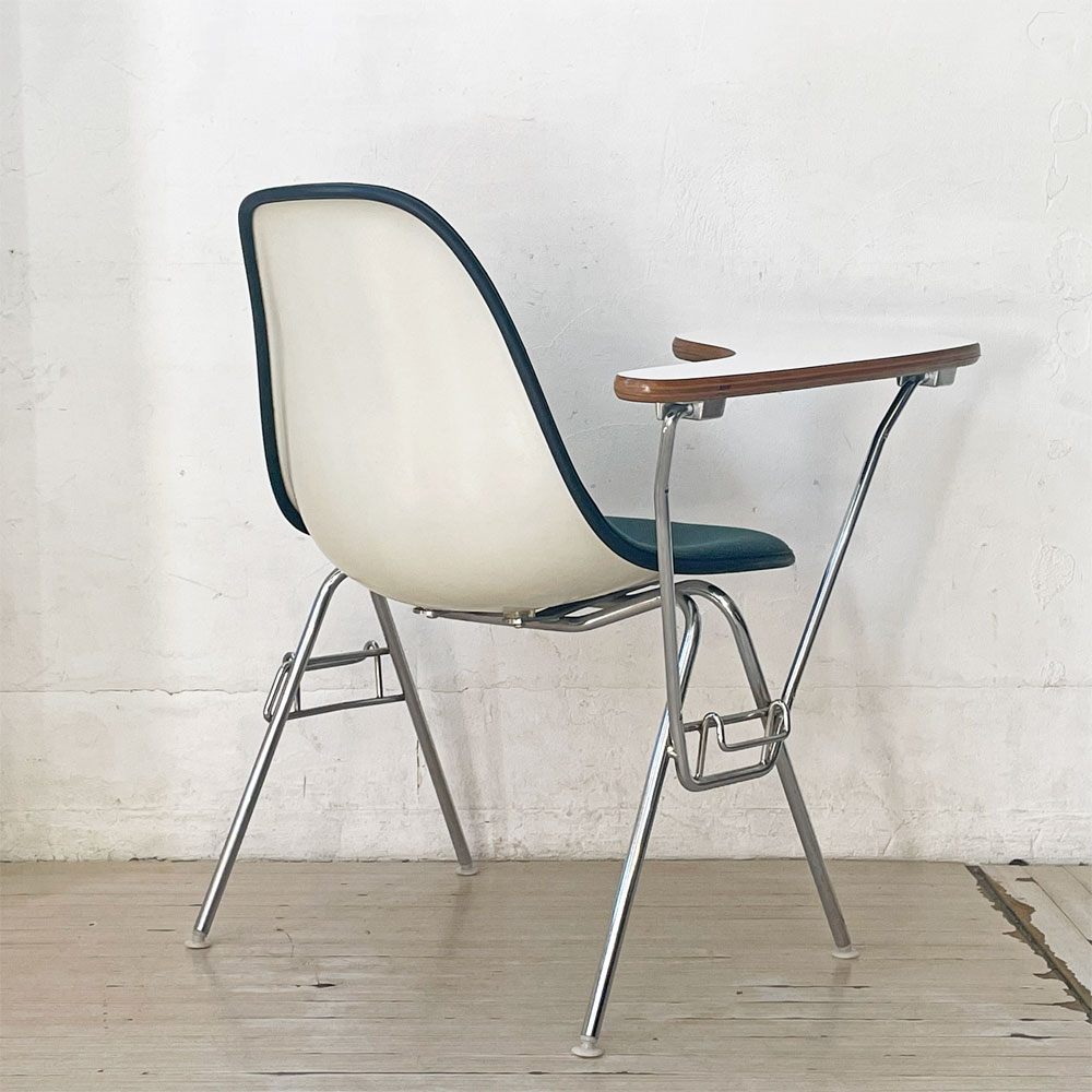 ハーマンミラー Herman Miller サイドシェルチェア セカンド 2nd ビンテージ アプホルスター スクールベース スタッキングベース 肘掛けテーブル付 イームズ ミッドセンチュリー A ★