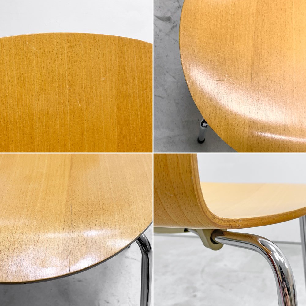 フリッツハンセン Fritz Hansen 3101 アリンコチェア アントチェア 4本脚 ナチュラルビーチ ラッカー仕上げ フェルトグライズ アルネ・ヤコブセン D ●