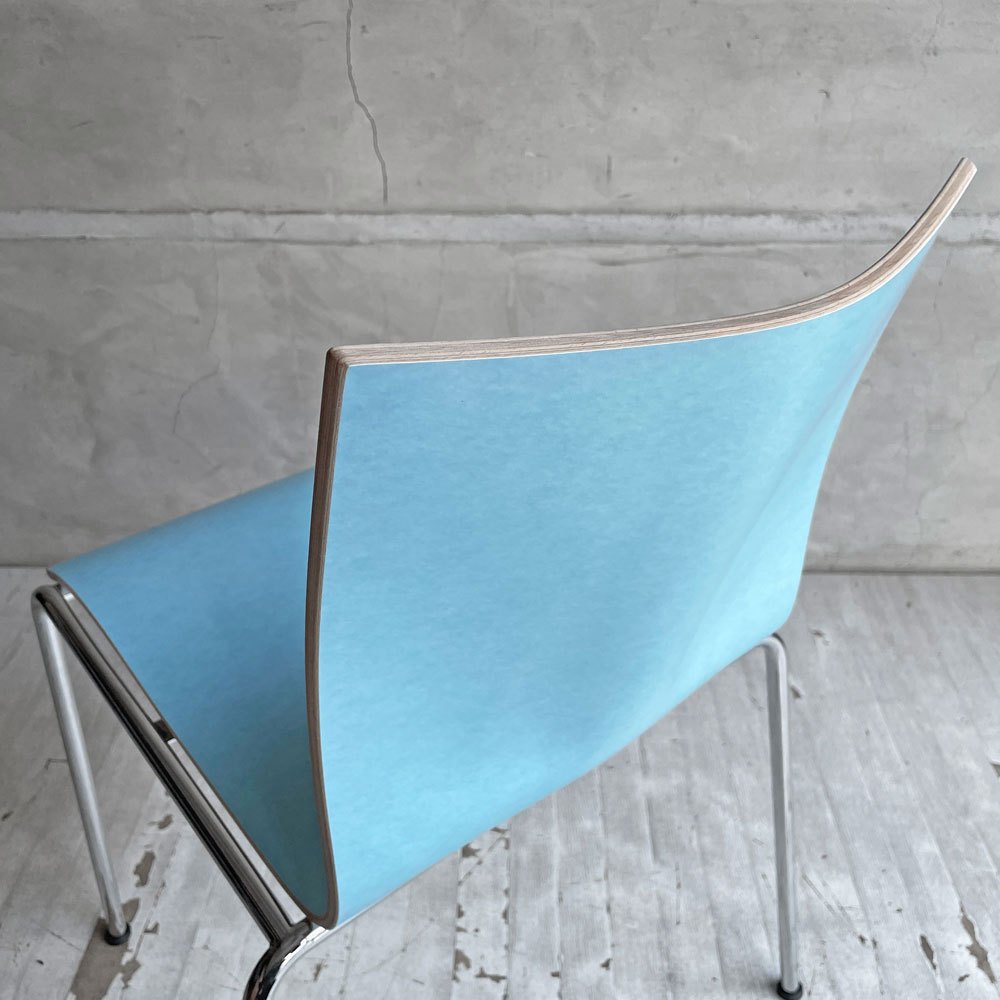 エンゲルブレヒト Engelbrechts チャリックチェア CHAIRIK Chair 101 ダイニングチェア スタッキング 4本脚 アイスブルー プライウッド スチール デンマーク 未使用品 定価63,800円 ♪