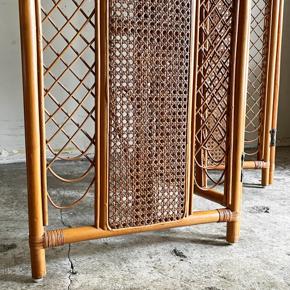 ジャパンビンテージ Japan Vintage ラタンパーテーション 四つ折り 籐家具 間仕切り アジアン リゾートスタイル ■