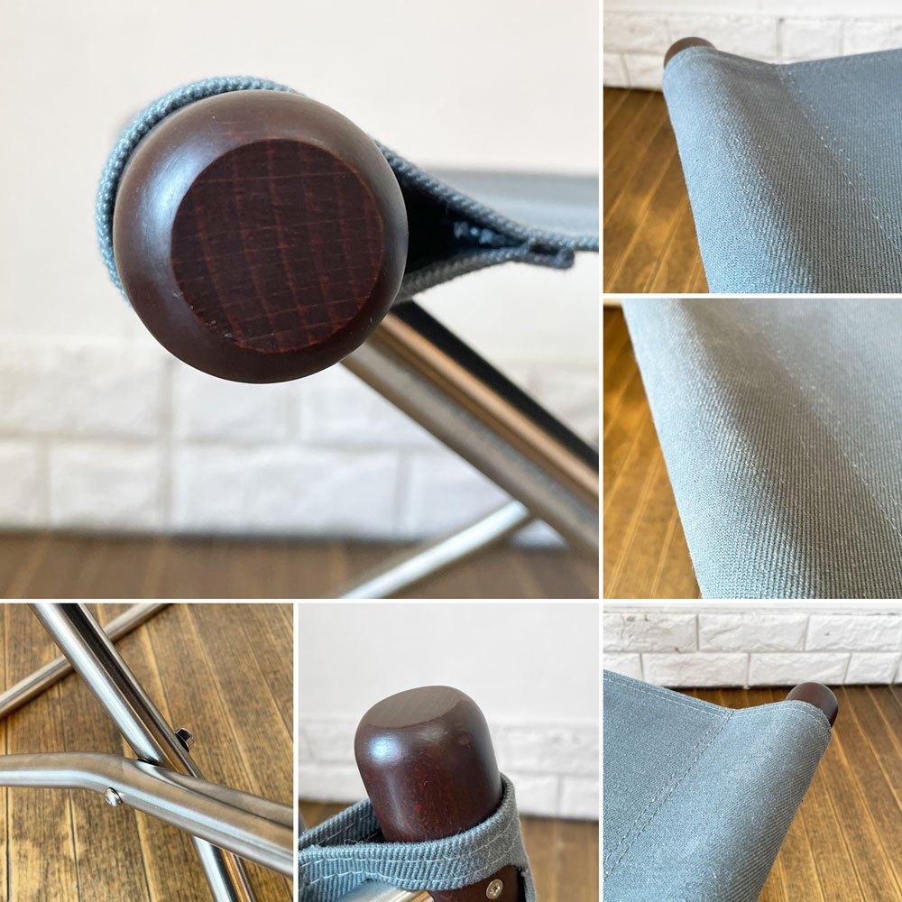 ニーチェア エックス NY chair X フォールディングオットマン グレー×ダークブラウン 折りたたみ 新居猛 藤栄 MoMA 定価￥35,200- ◎