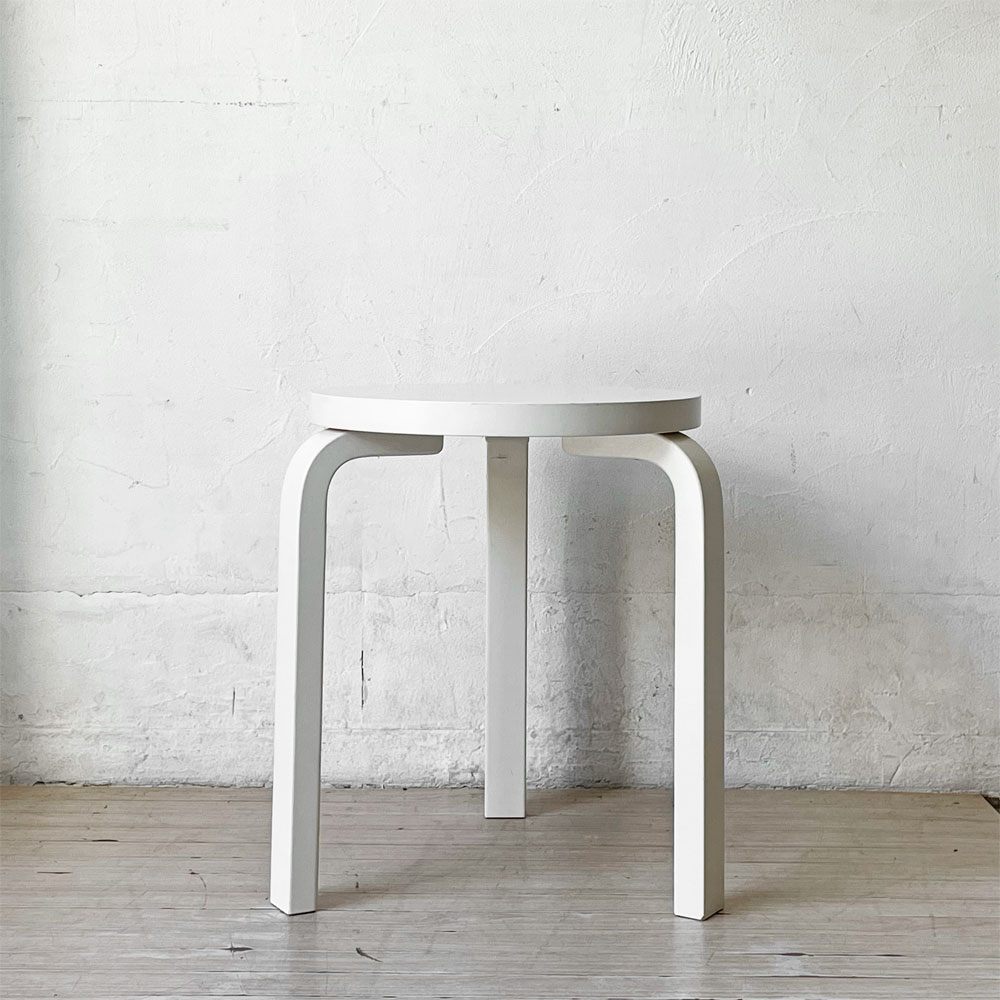 アルテック artek スツール60 Stool60 3本脚 バーチ材 ホワイトラッカー 80周年モデル クッション付き アルヴァ・アアルト 北欧家具 ★