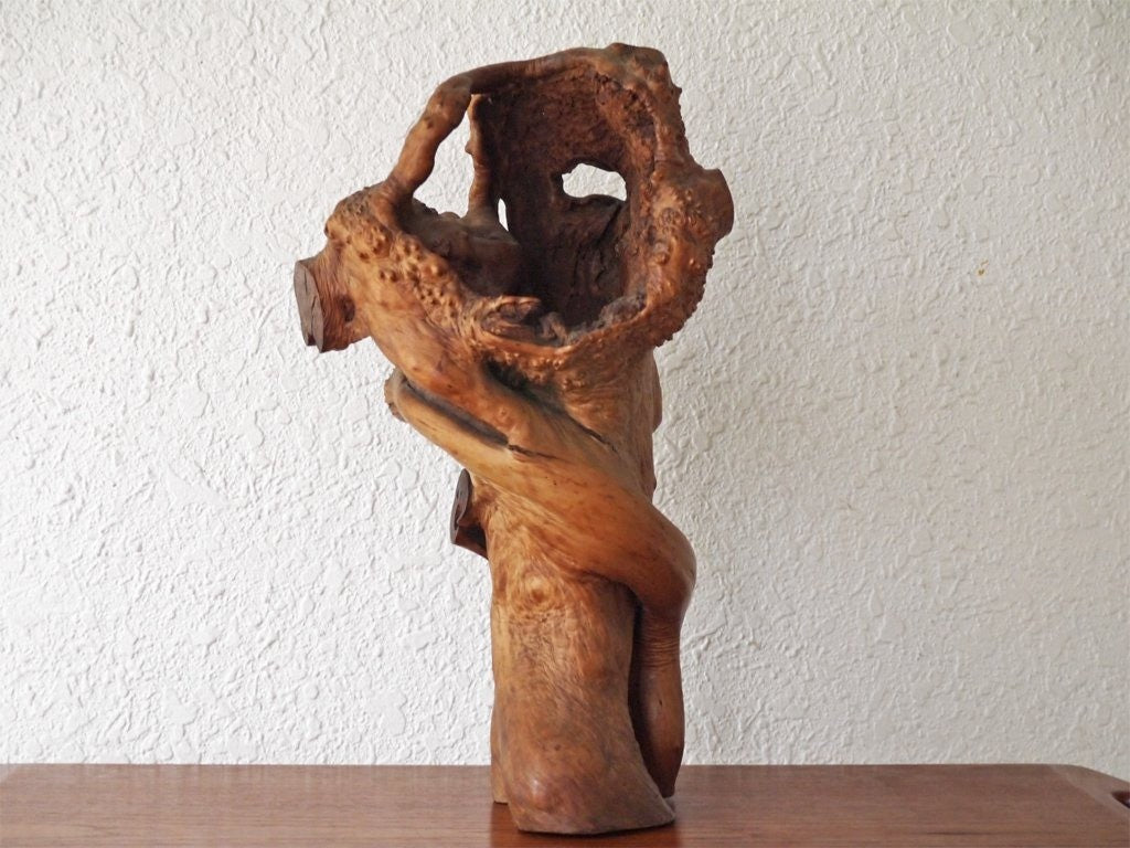 ジャパンビンテージ Japan vintage 木製 オブジェ ｗooden sculpture フラワーベース 店舗什器 ◇