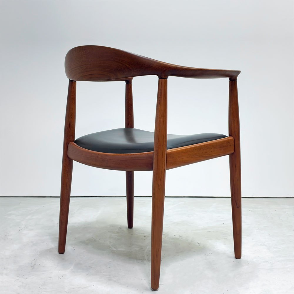 ヨハネスハンセン JOHANNES HANSEN ザ・チェア The Chair JH503 チーク材 本革 ハンス・J・ウェグナー 刻印有 ビンテージ 北欧家具 希少 ラッカー再塗装品 ●