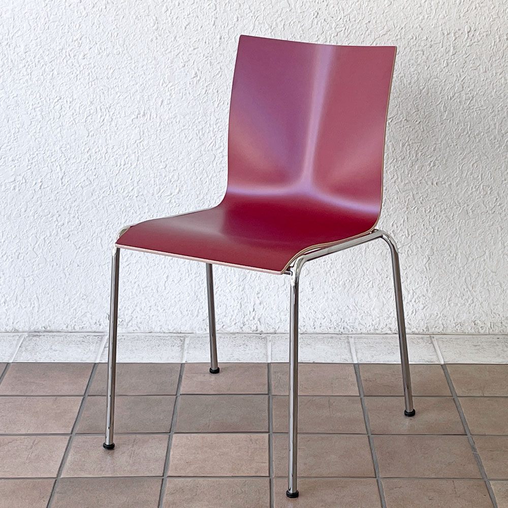 エンゲルブレヒト Engelbrechts チャリック CHAIRIK 101 ダイニングチェア スタッキング 4本脚 ボルドー 未使用品 定価63,800円 B ◇