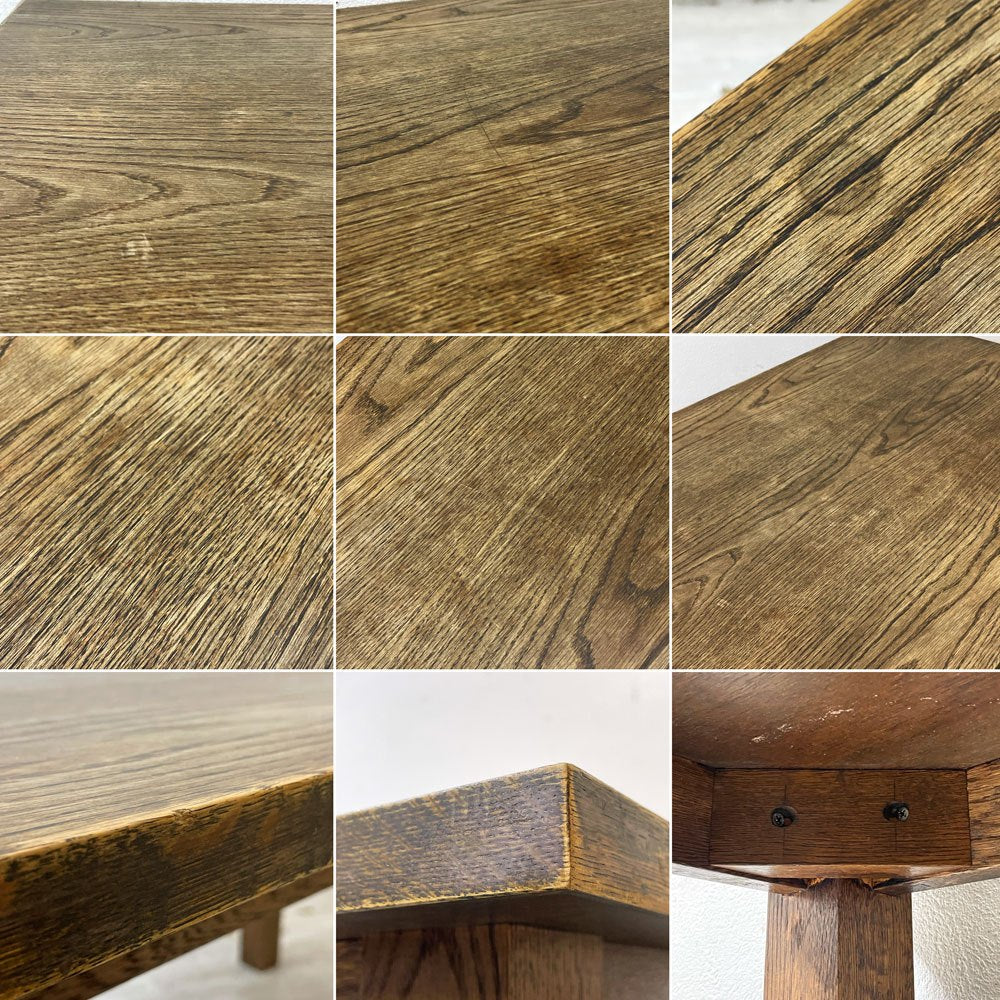 ジャパンビンテージ Japan Vintage オーク材 ダイニングテーブル W120cm 国産家具 古家具 ●