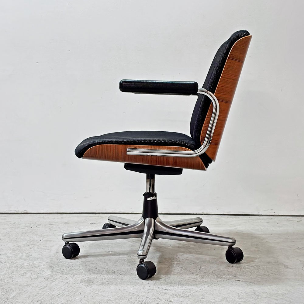 ジロフレックス giroflex ミドルバックアームチェア 83 ブラサ BRASA デスクチェア メッシュ ファブリック プライウッド スイス ミッドセンチュリー 現状品 ●