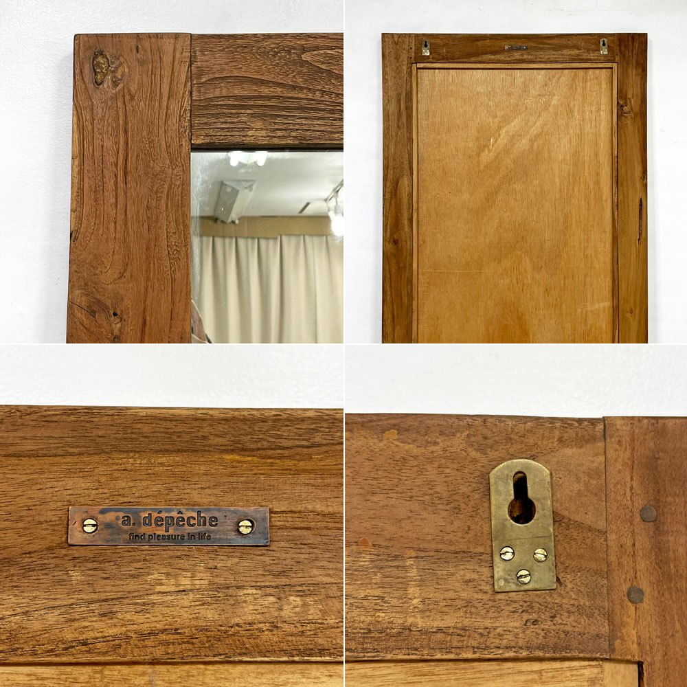 アデペシュ a.depeche オールドチークミラー old teak mirror ウォールミラー 姿見 Lサイズ 定価 ￥85,800- ●