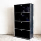 ユーエスエムハラー USM Haller モジュラーファニチャー Modular Furniture 1列4段 キャビネット シェルフ グラファイトブラック 旧型取っ手 スイス ■