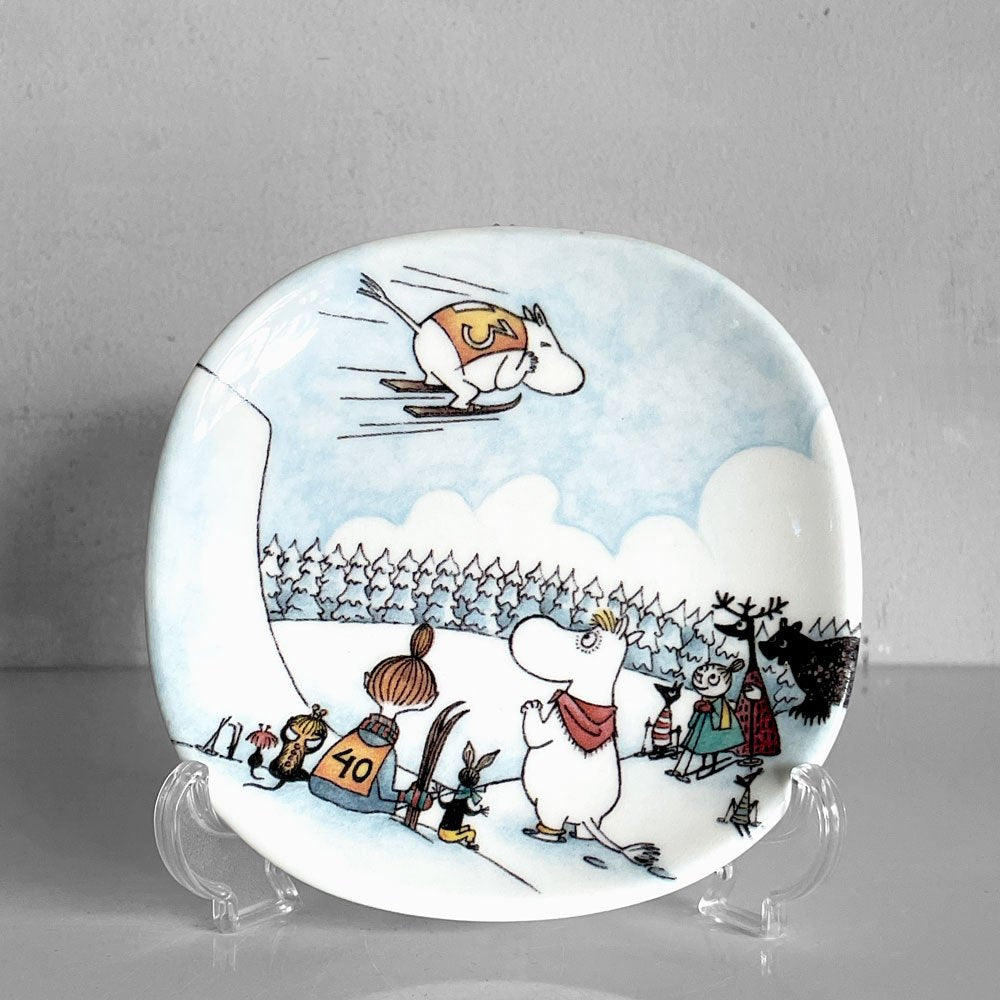 アラビア ARABIA ムーミン MOOMIN ジャンプスロープ Jump Slope ウォールプレート 飾り皿 2002-2004年 箱付 廃番 フィンランド 北欧食器 ■