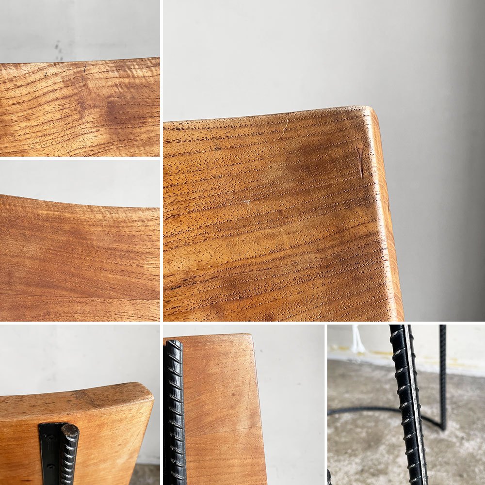 ディーボディ d-Bodhi カンパーニャ チェア デニム CAMPAGNA CHAIR ダイニングチェア チーク古材×アイアンレッグ インダストリアルデザイン B ■