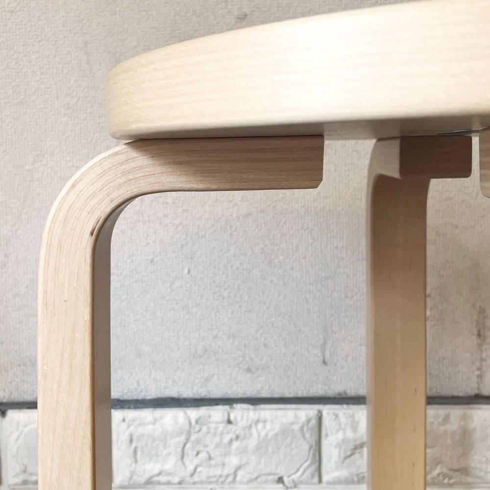 アルテック artek スツール Stool E60 バーチ材 4本脚 リノリウム ピューター2 スコープ scope 別注カラー アルヴァ・アアルト フィンランド 北欧家具 ◎