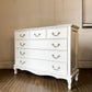 フレンチアンティークスタイル French Antique Style ホワイトペイント チェスト 4段6ドロワー W110cm シャビーシック ロココ調 ◎