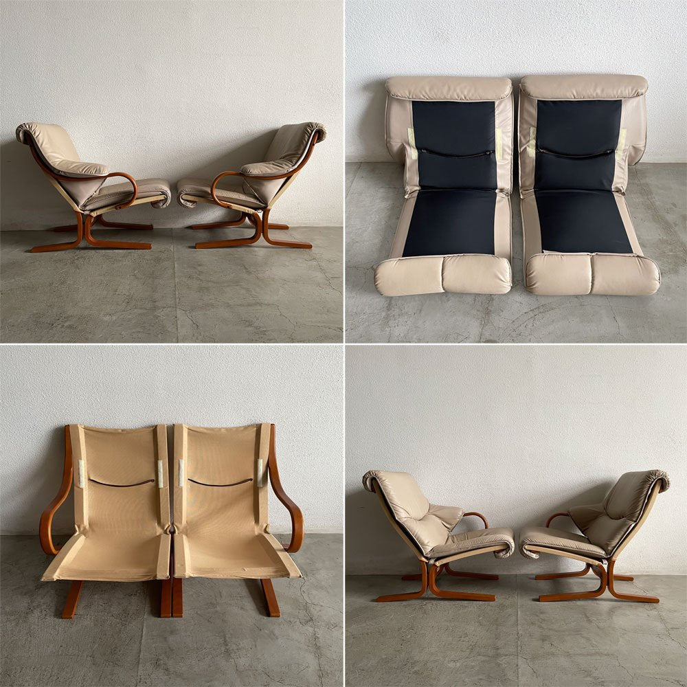 冨士ファニチア FUJI FURNITURE フジファニチャー アージオ Agio 2人掛け セパレート ソファ 曲げ木 北欧モダン ノルディックスタイル ジャパンビンテージ ビーチ材 × シンセティックレザー 〓