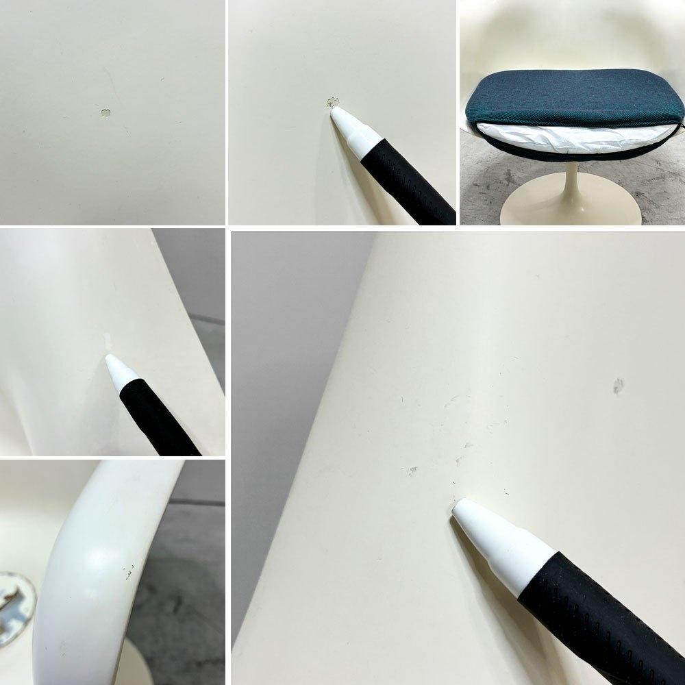 ノル ノール Knoll サーリネンコレクション チューリップチェア アームチェア ダイニングチェア ビンテージ ホワイト 座面クッション交換済み エーロ・サーリネン 参考定価￥520,300- ●