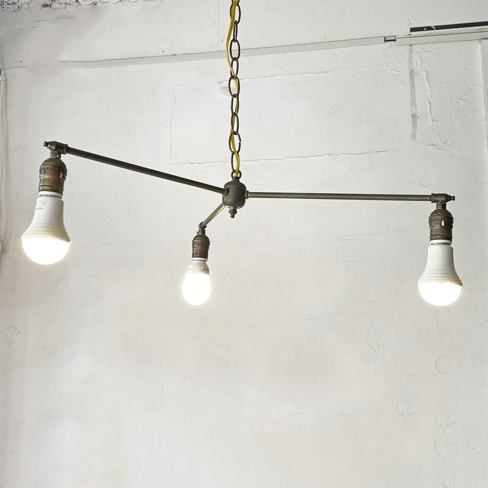 POINT NO.39 オリジナル 3バブルス ペンダントライト カスタムオーダー品 真鍮3灯照明 3bulbs brass ★