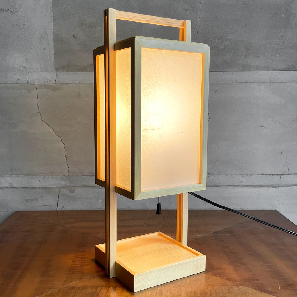 らんぱだ Lampada スタンドライト 行灯 A520 仁 jin 国産檜材 雲竜 ジャパンディスタイル 保管品 箱付き♪