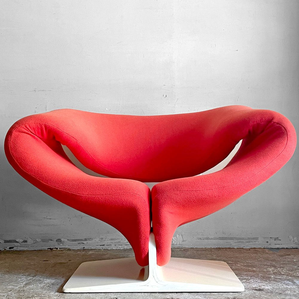 アーティフォート Artifort リボンチェア Ribbon Chair ビンテージ ラウンジチェア ピエール・ポラン Pierre Paulin 名作 希少ウッドベース ミッドセンチュリー ■