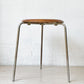 フリッツハンセン Fritz Hansen ビンテージ 3170 ドットスツール 3本脚 チーク材 アルネ・ヤコブセン Arne Jacobsen デンマーク 北欧家具 ★