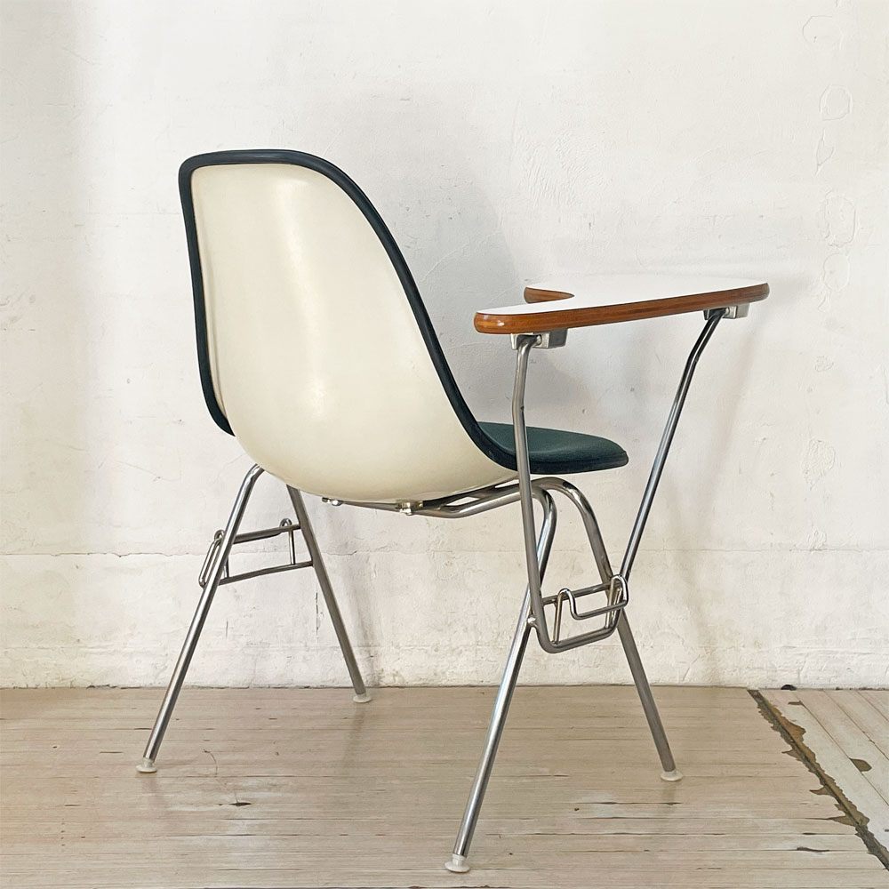 ハーマンミラー Herman Miller サイドシェルチェア セカンド 2nd ビンテージ アプホルスター スクールベース スタッキングベース 肘掛けテーブル付 イームズ ミッドセンチュリー C ★