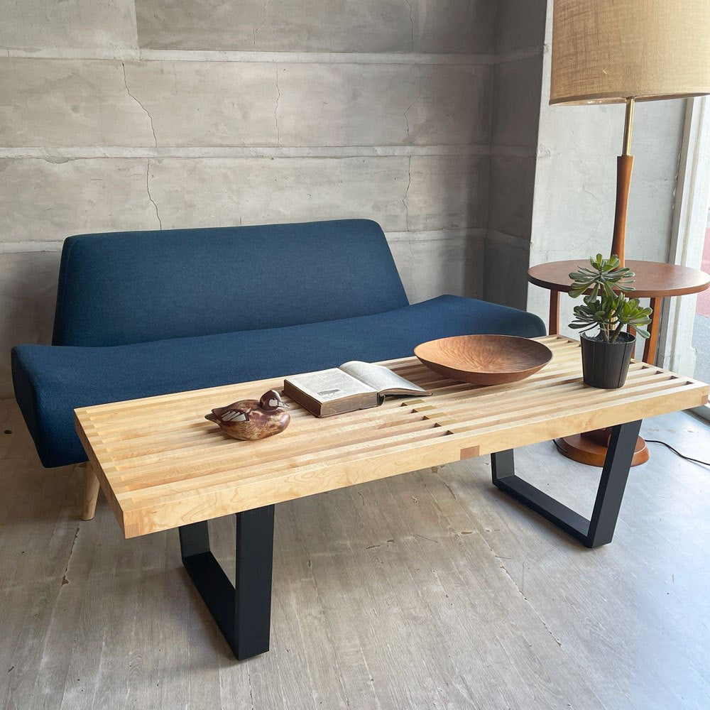 ハーマンミラー Herman Miller プラットフォームベンチ Platform Bench ネルソンベンチ メープル/ウッドベース W122cm ジョージネルソン 定価￥250,800-  ♪