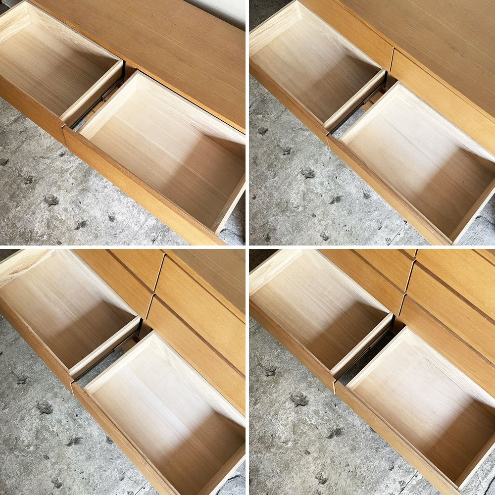 無印良品 MUJI 木製チェスト ワイドチェスト 4段8杯 120cm オーク材 ナチュラルモダン 廃番 ■