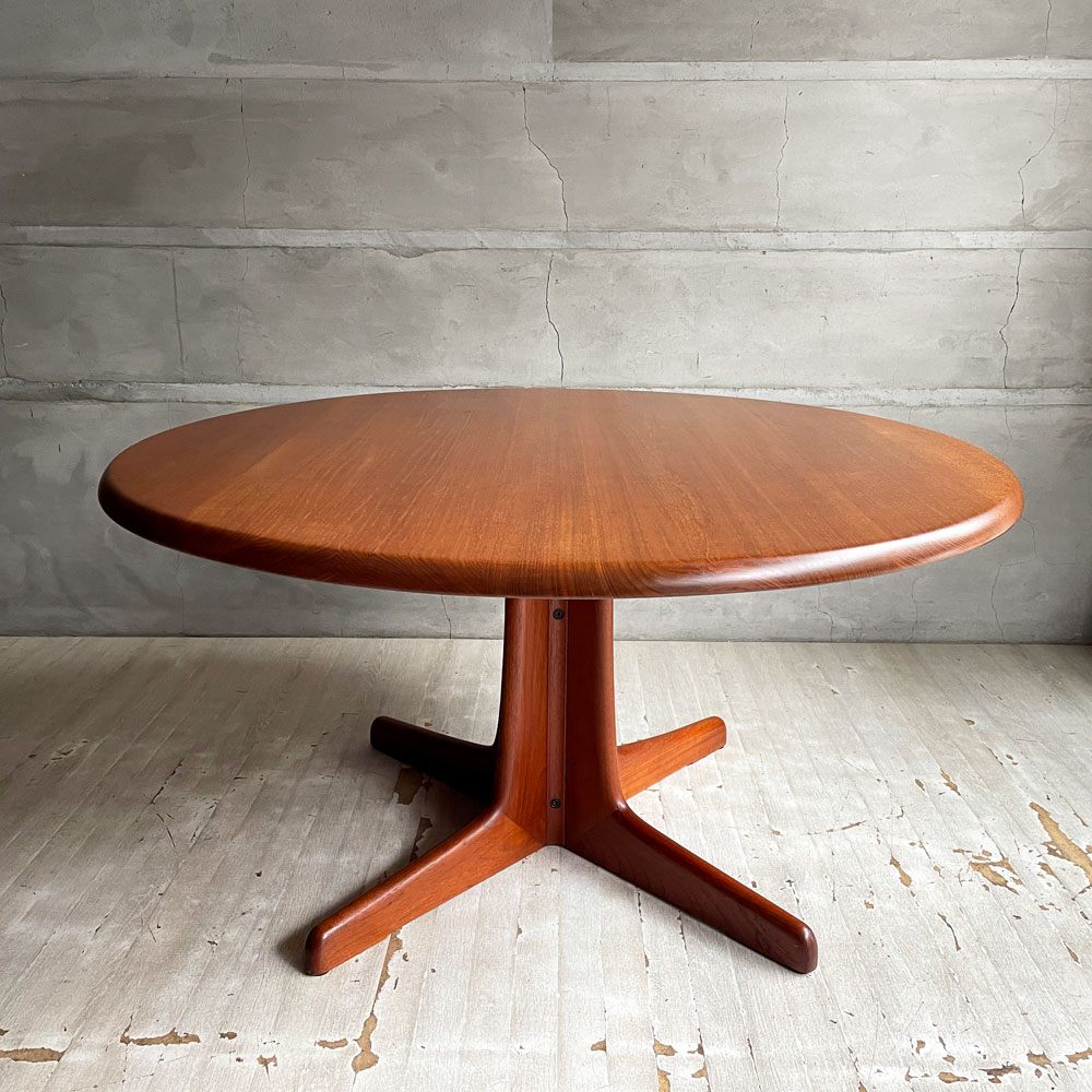 北欧ビンテージ チーク無垢材 ラウンドテーブル カフェテーブル コーヒーテーブル 丸テーブル 北欧家具 Φ110cm× H55cm ♪