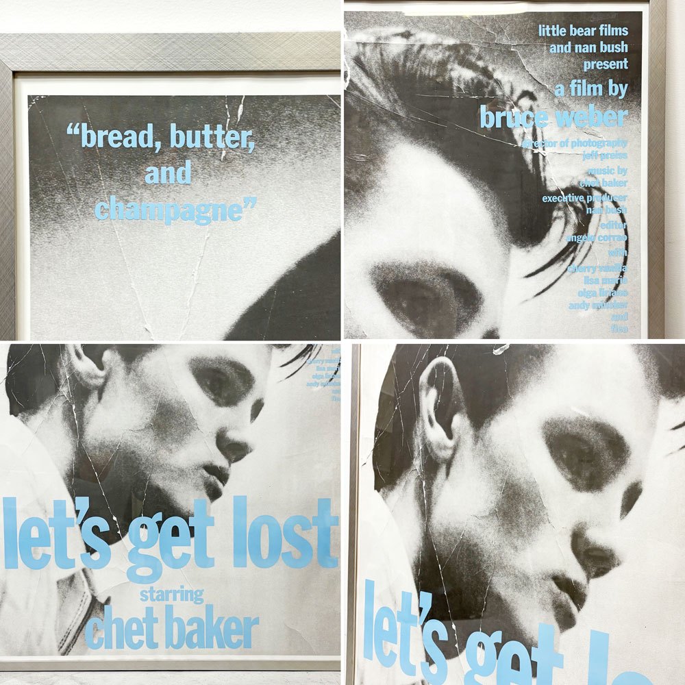 映画 Let’s Get Lost チェットベイカー オリジナルポスター 額装品 ブルース・ウェーバー ジャズ ●