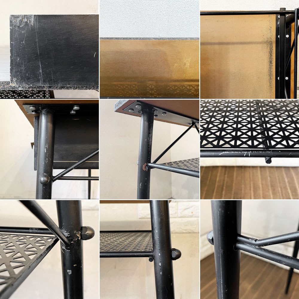 ミッドセンチュリーデザイン Midcentury Design メラミントップ × スチールレッグ デスク W90.5cm 抽斗1杯 50's ビンテージ ◎