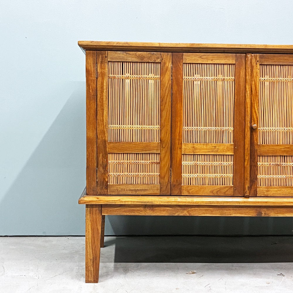 クオジャティQUOJATI 木製キャビネット サイドボード バンブー インドネシア リゾートスタイル 店舗什器 ◎