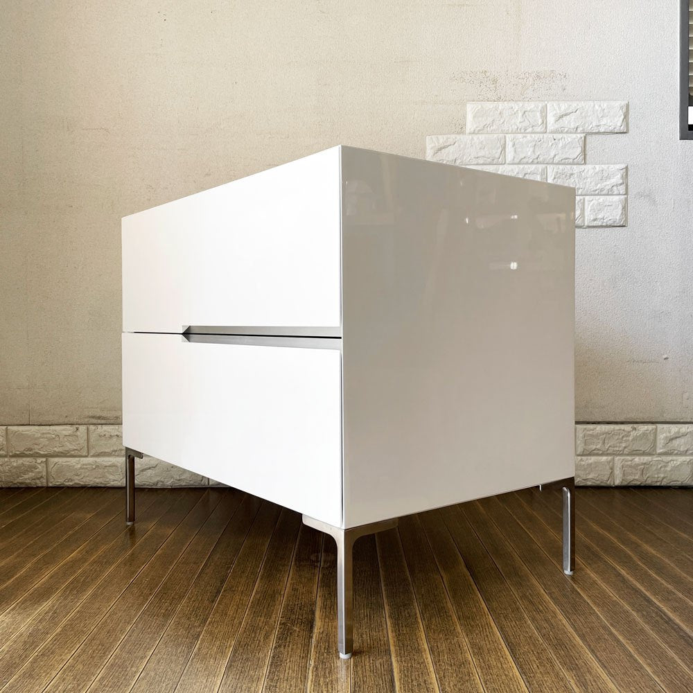 アクタス ACTUS ブラン BLANC 2-CHEST チェスト 2ドロワー W75cm ホワイト スチール脚 モダンスタイル 廃番 ◎