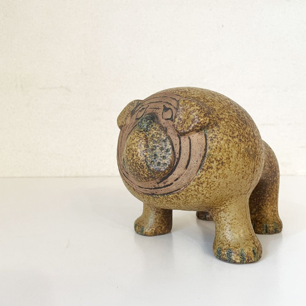 グスタフスベリ GUSTAVSBERG ケンネル Kennel ブルドッグ Bulldog Midi ミディ H14cm 陶製フィギュリン リサ・ラーソン スウェーデン 北欧ビンテージ ◎