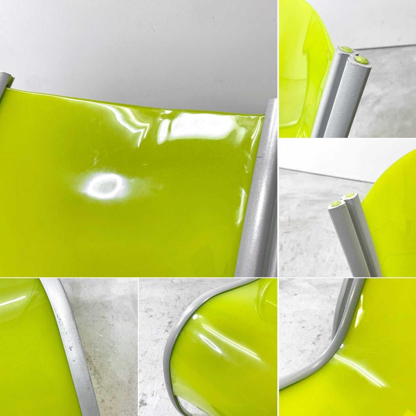 カルテル Kartell FPE chair スタッキングチェア ダイニングチェア アルミ ポリプロピレン グリーン ロンアラッド イタリアモダン 廃番 A ●