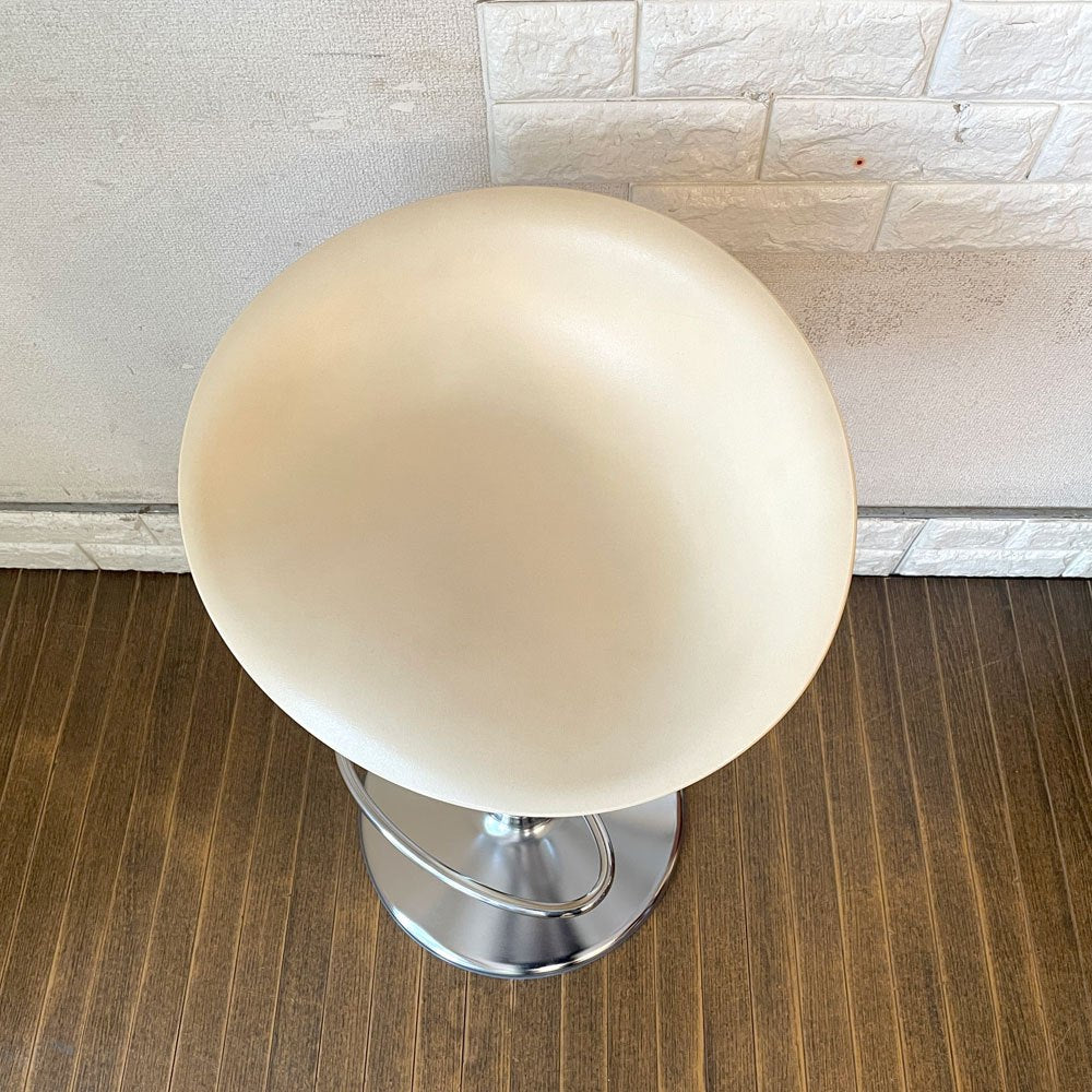 マジス MAGIS ボンボ BOMBO STOOL カウンタースツール ホワイト ABS樹脂 スチール クロムメッキ仕上げ 昇降式 ステファノ・ジョバンノーニ イタリアモダン 定価￥144,100- B ◎